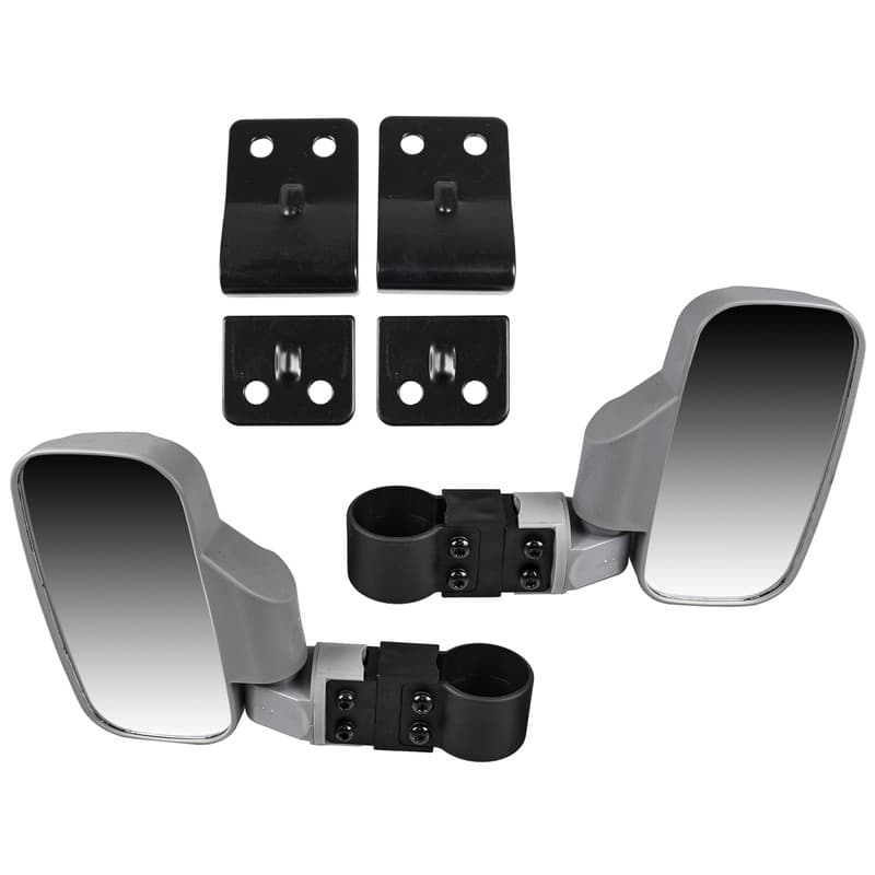 Silver Side View Mirror Pro-Fit Set for Yamaha Rhino 660 450 700 FI YXR700F