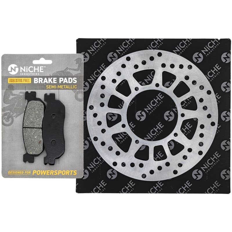NICHE Front Left Brake Rotor Pad Kit for Yamaha XT225 TW200 Semi Metallic