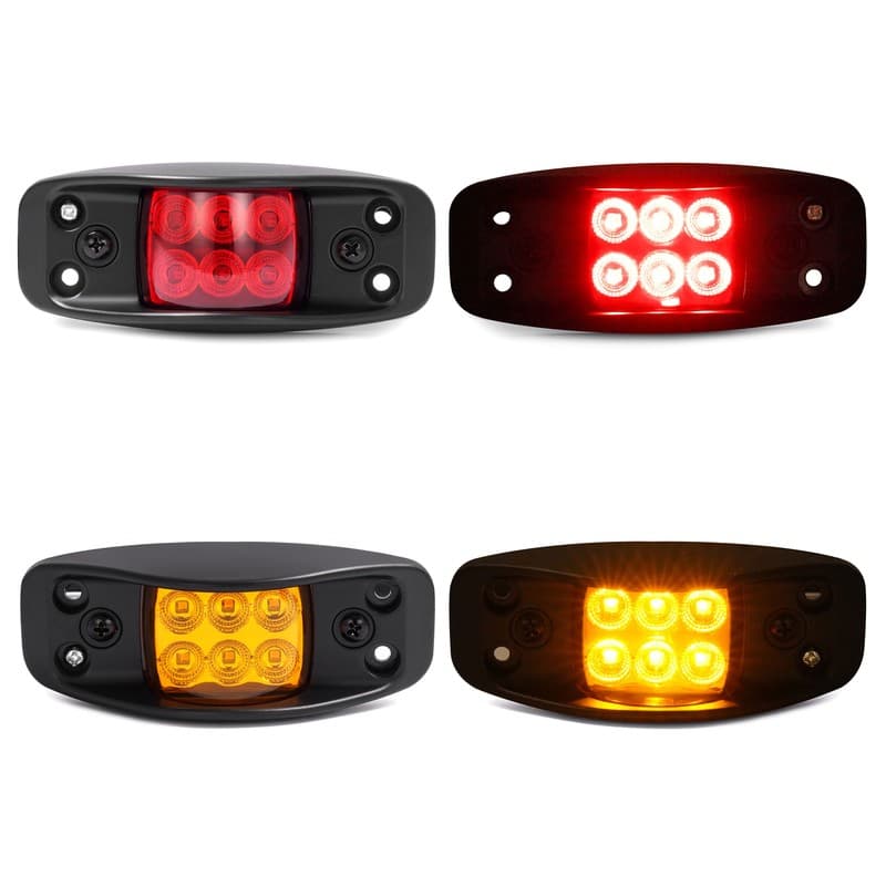 For Humvee 2 1/2 Ton 5 Ton Military Truck Front Rear 6LED Side Marker Lights Kit