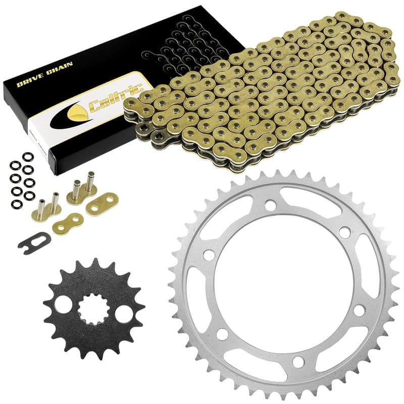 Gold O-Ring Drive Chain & Sprockets Kit for Kawasaki ZX1100D Ninja ZX-11 93-01