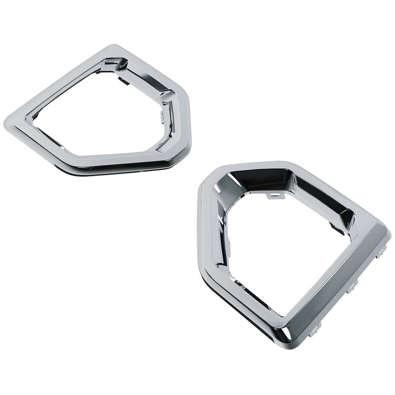 Front Fog Light Outer Bezel Cover For GMC Sierra Denali SLT Chrome Set 19-22