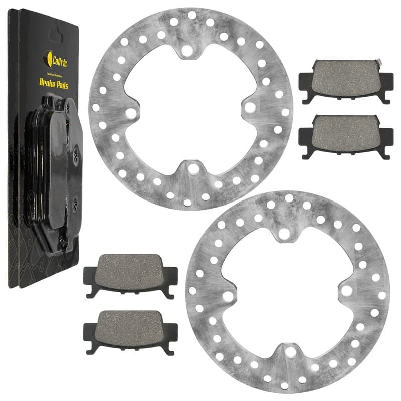 Caltric Rear Brake Discs & Pads For Honda Pioneer 1000-5 SXS1000M5 2016-25