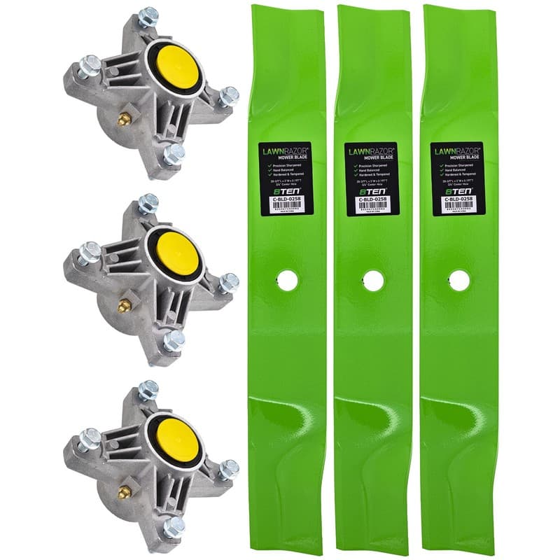 8TEN Spindle High Lift Blade Kit for Cub Cadet 60 Inch Cut Deck 291 614 5252E
