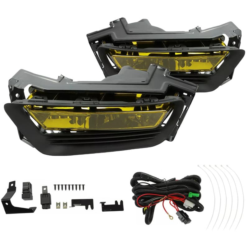 For 13-15 Honda Accord Sedan Bumper Fog Lights Driving Lamp w/ Switch Bulb Bezel