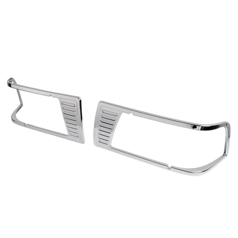 NEW Pair Chrome For Peterbilt 377 Turck Headlamp Headlight Bezel #16-07213