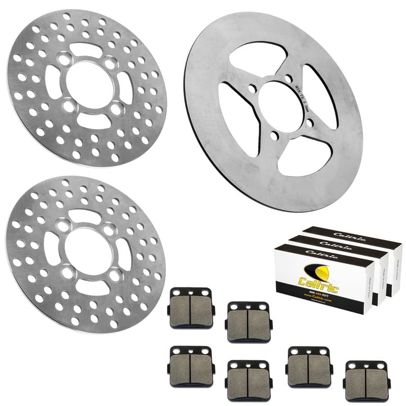 Front and Rear Brake Disc Rotor with Brake Pads for Yamaha YFZ450 2004 2005