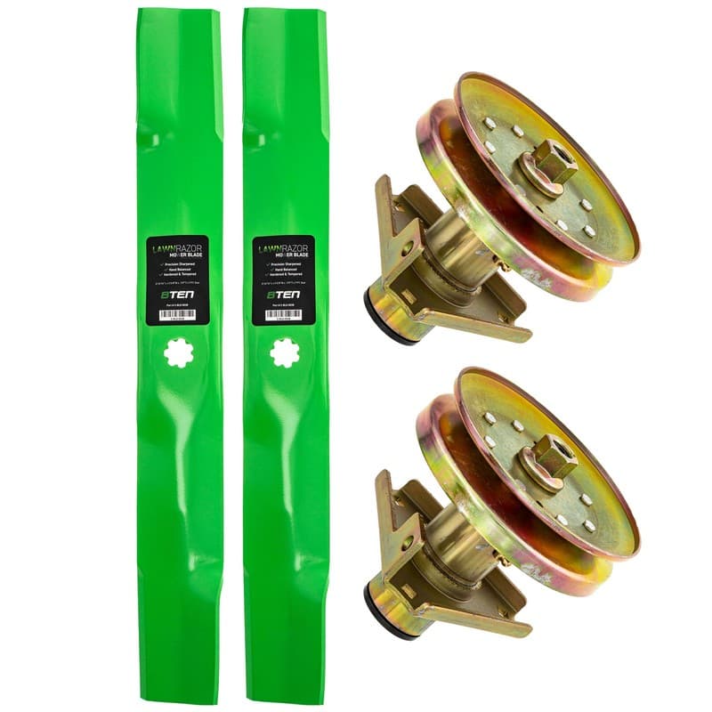 Spindle High Lift Blade Kit for John Deere 42 In Cut Deck LT160 LT180 Tractor