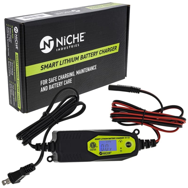 Smart Lithium Battery Charger Maintainer 1.5A 12V Li-ion LiPo LiFePo4 Motorcycle