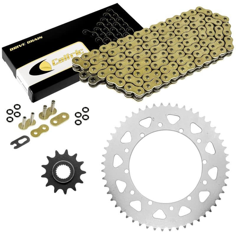 Gold O-Ring Drive Chain & Sprockets Kit for Yamaha TTR250 TT-R250 1999-2006