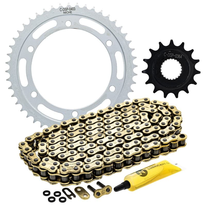 NICHE Sprocket Chain Set for Yamaha XT250 15/48 Tooth 428 X-Ring Front Rear Kit