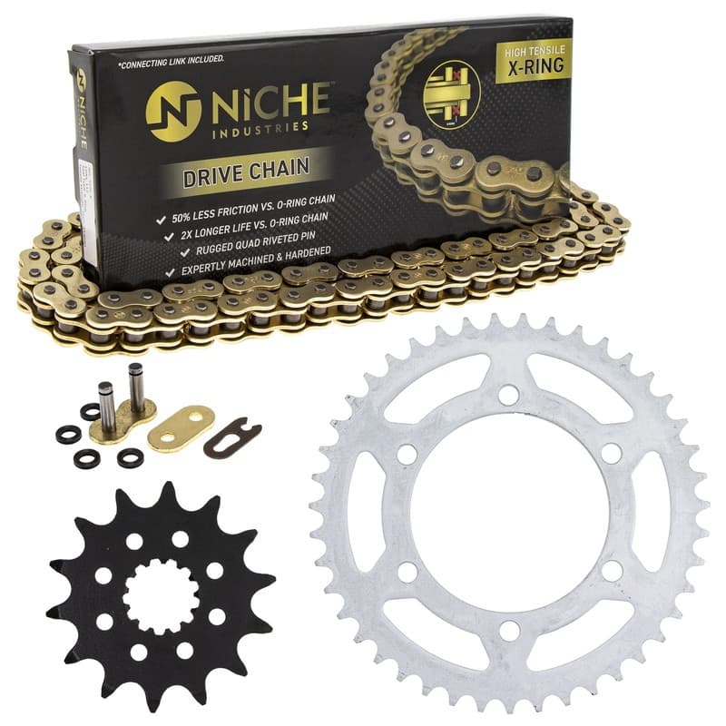 Sprocket Chain Set for Yamaha YZF-R3 MT-03 14/43 Tooth 520 X-Ring Front Rear