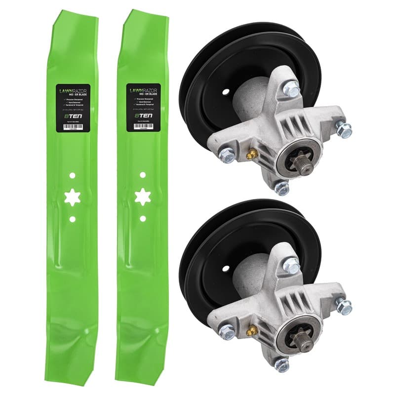 Mower Blades & Deck Spindles Kit for Huskee LT4200 LT-4200 771G 795G