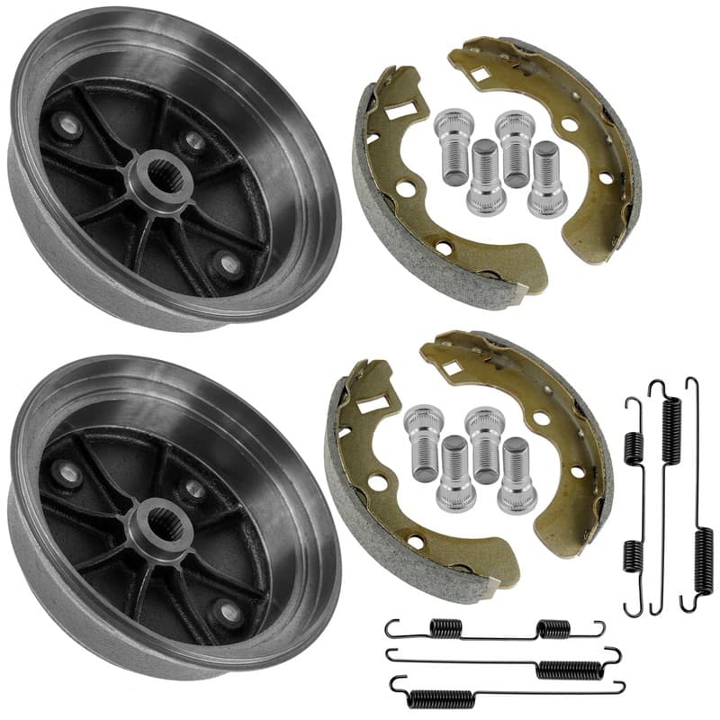 2x Rear Hubs w/Pads w/Studs for Kawasaki Mule 3010 Diesel 4x4 KAF950B 2003-2008