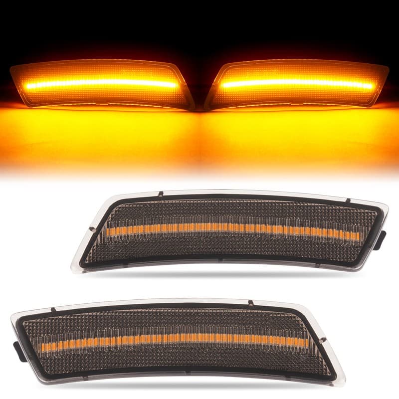 Smoked Lens Amber Full LED Side Marker Lights For VW Beetle 2012-19 Tiguan 18-23