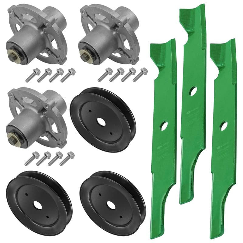 52" Deck Spindles w/ Pulleys & Blades for Snapper RZT2552 285Z / ZT2752 300Z