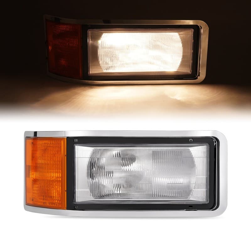 Right Side Halogen Headlight W/Bezel For Mack CH600 CH612 CL600 Truck 1990-2007