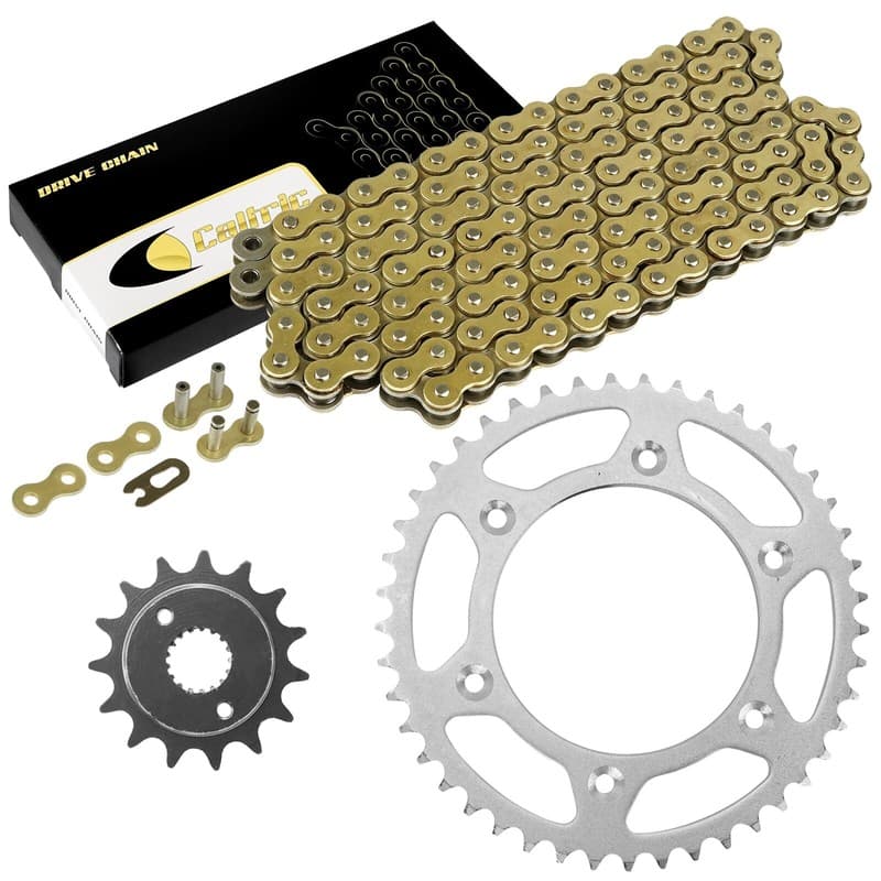 Drive Chain & Sprockets Kit for Honda XR400R 1996 1997 1998 1999 2000-2004 Gold