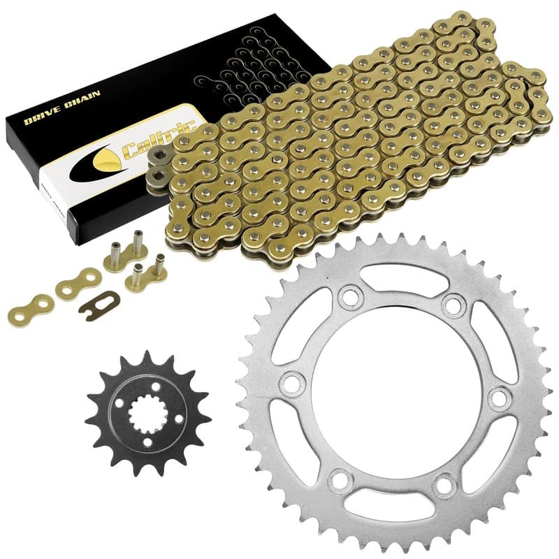 Drive Chain & Sprockets Kit for Honda XR650L 1993 1994 1995 1996 1997-2017 Gold