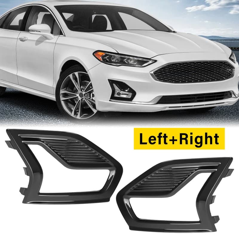 For Ford Fusion 19-20 Front Bumper Fog Light Lamp Grille Covers Bezel Trim