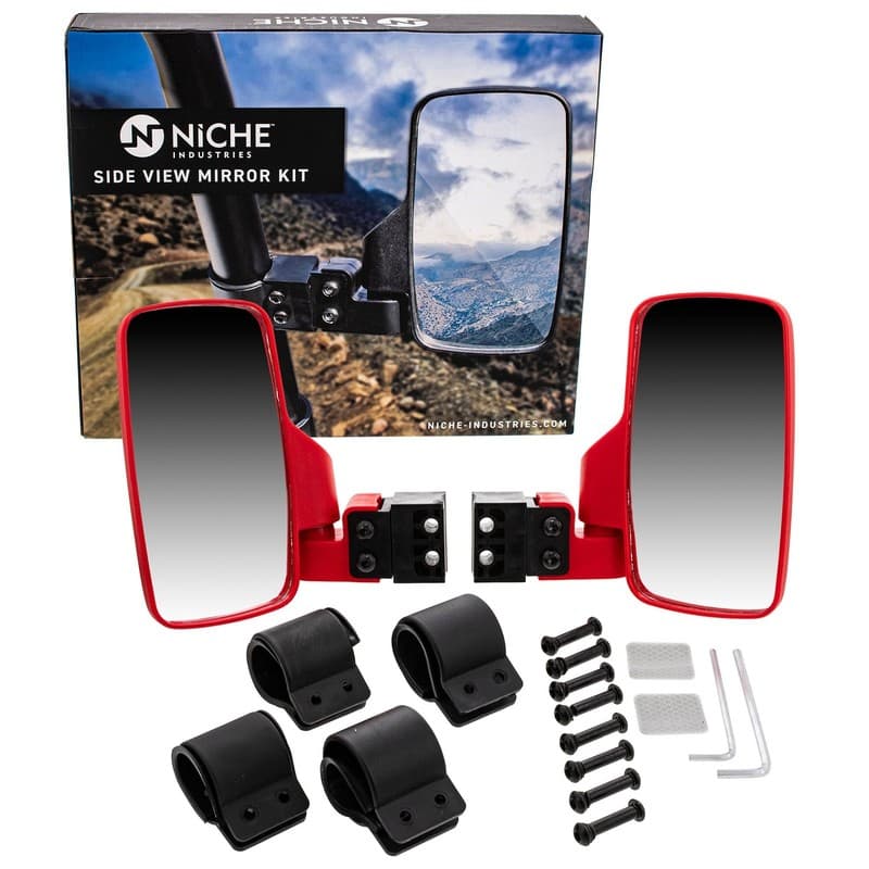 NICHE UTV Side View Mirror Set for Honda Big Red Talon Pioneer 500 700 1000 Red