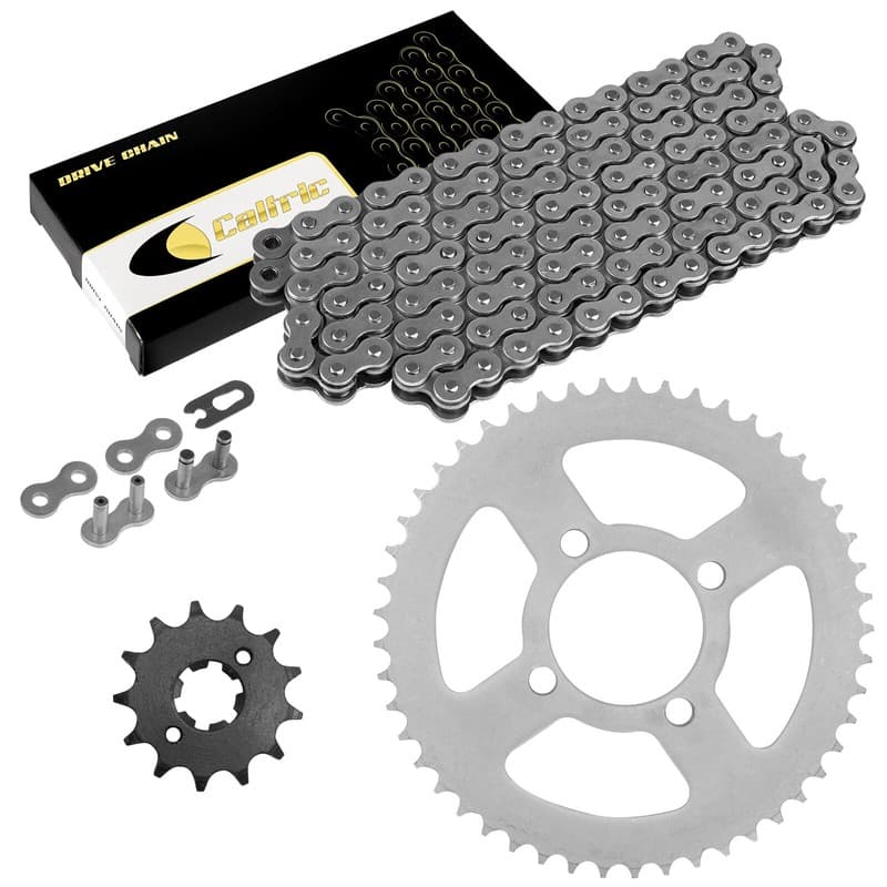 Caltric Drive Chain and Sprockets Kit for Yamaha TT-R125 TTR125E 2002 2003-2010