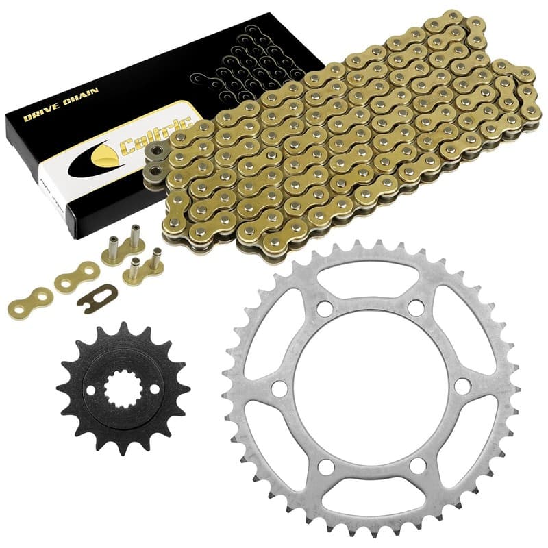 Drive Chain & Sprockets Kit for Kawasaki EX500 Ninja 500R 1994-2009