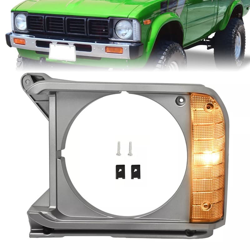 Gray Headlight Door Bezel Replacement For Toyota Pickup RWD 1979-1981 Front Left