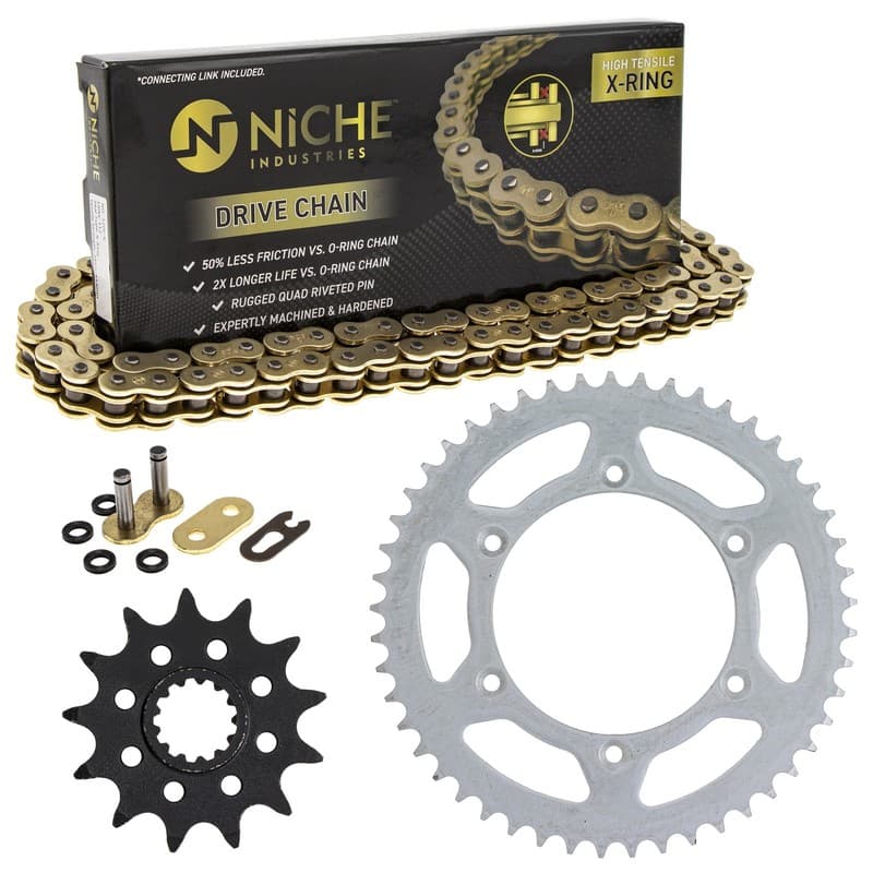 Sprocket Chain Set for Suzuki RM250 13/49 Tooth 520 X-Ring Front Rear Kit Combo