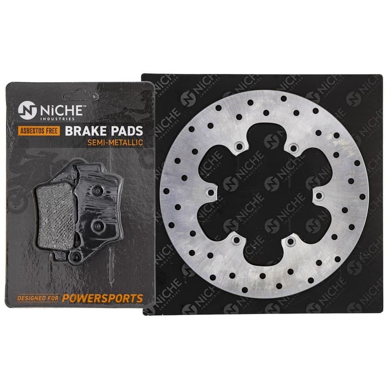NICHE Rear Right Brake Rotor Pad Kit for BMW F650 34212345449 Semi Metallic
