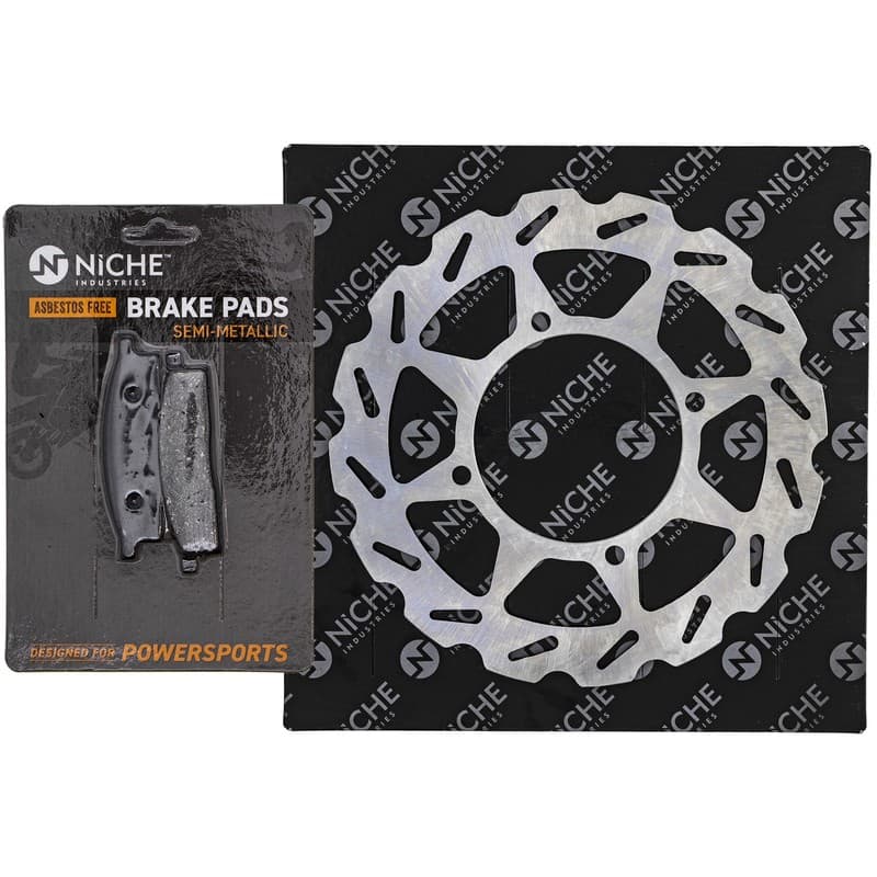 NICHE Brake Rotor Pad Kit Yamaha 3UN-W0045-00 Front Left Semi Metallic