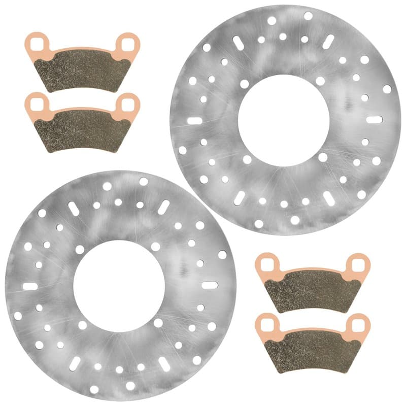 2x Front Brake Disc w/Pads for Polaris 5244314 2202097 2202413 1910514 1910672