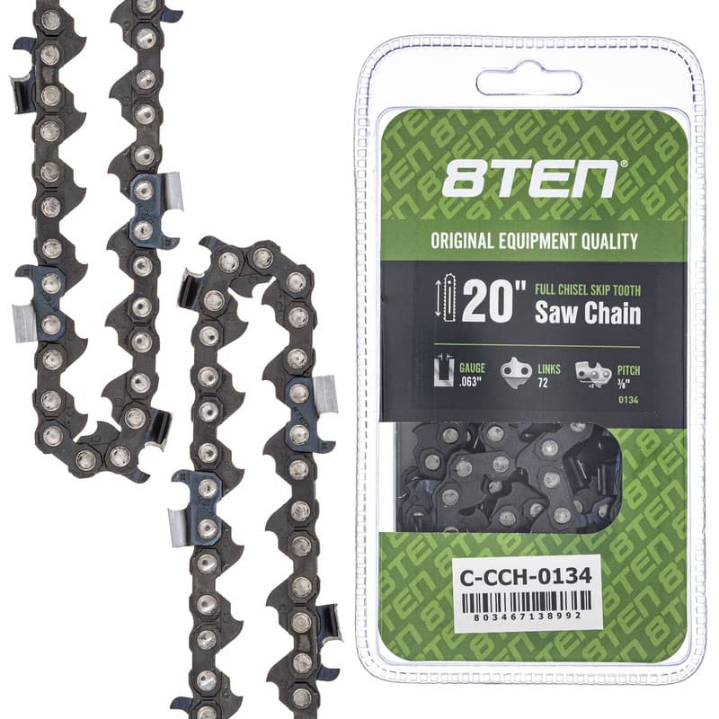 Full Chisel Skip Tooth Chainsaw Chain 20 Inch .063 3/8 72DL for Stihl Husqvarna