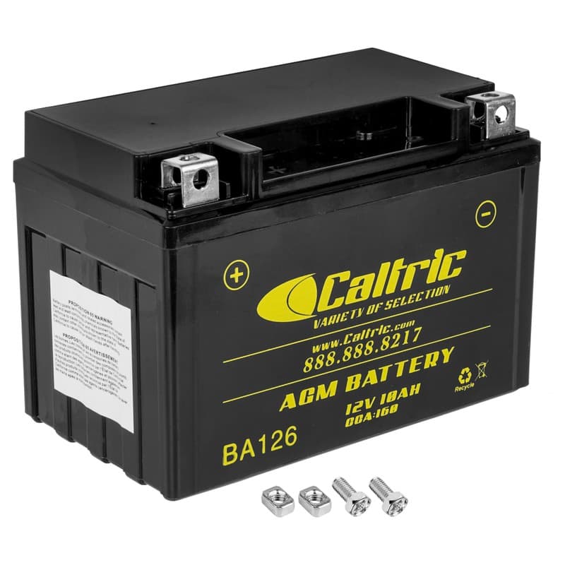 Caltric YT12A-BS AGM Battery for Kymco 31500-LEA6-900 31500-LEA6-90B / 12V 10Ah