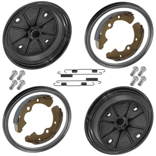 2 Front Brake Drum w/ Shoes fits Kawasaki 41038-0034 41038-1345 41038-7501