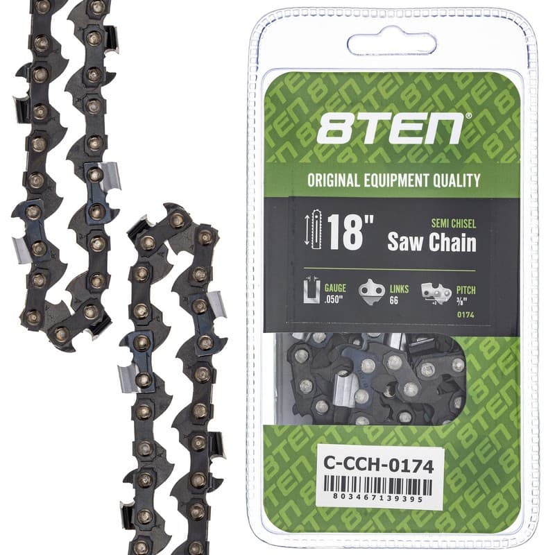 Semi Chisel Chainsaw Chain 18 Inch .050 3/8 66DL for Echo Stihl Poulan