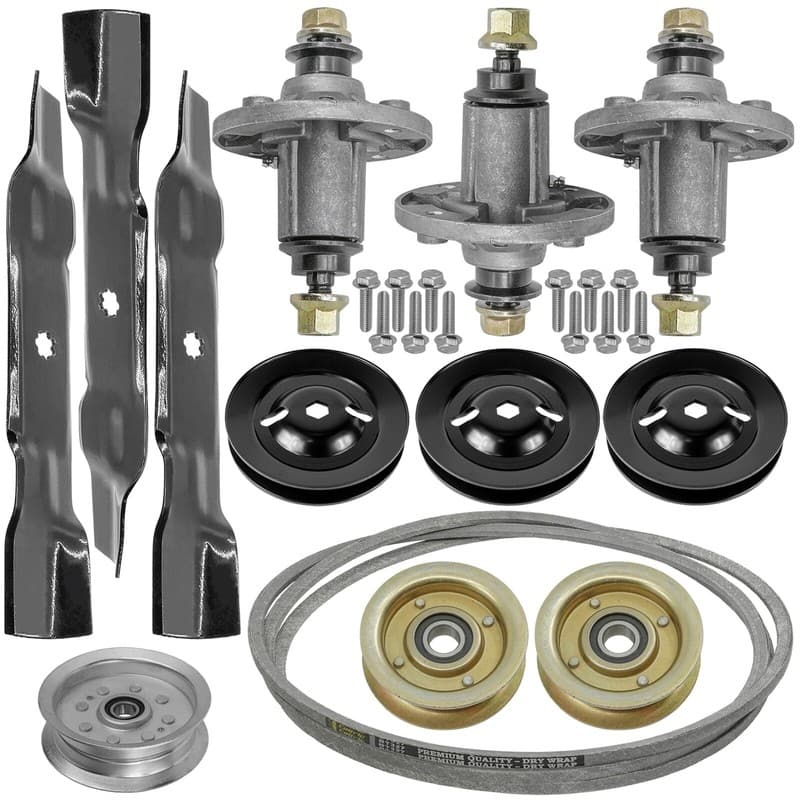 Deck Spindle & Blade With Pulley & Belt For John Deere X140 100 Series 48"
