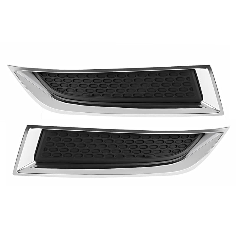 Pair Front Bumper Grille Headlight Cover W/Chrome Bezel For 2013-2016 GMC Acadia