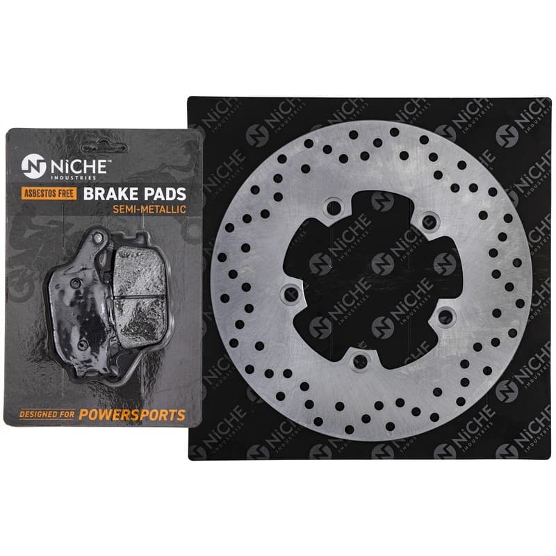 NICHE Rear Right Brake Rotor Pad Kit for Yamaha Semi Metallic 5SL-W0046-00-00