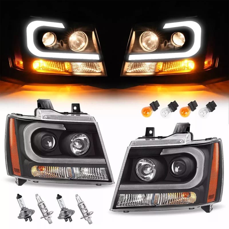 For Chevy Tahoe Suburban Avalanche 2007-2014 LED Sequential Projector Headlights