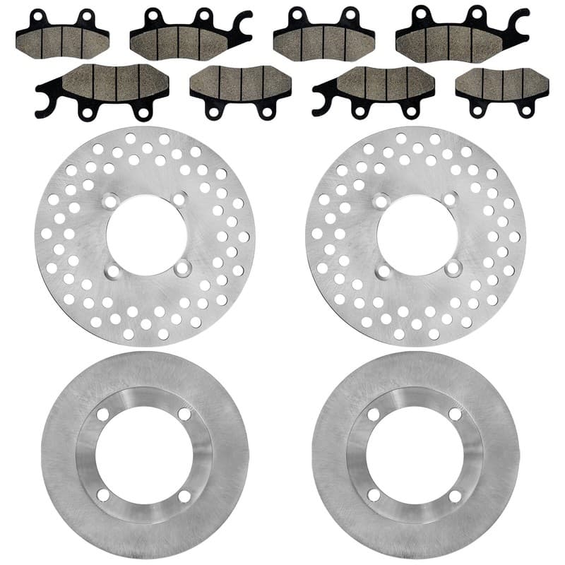 Front And Rear Brake Disc Rotor W/ Pad For Yamaha Rhino 700 YXR700 4X4 2008-2013