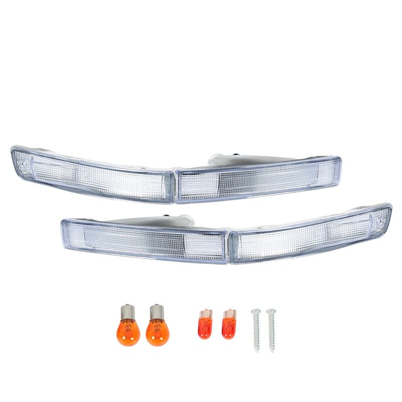 Front Bumper Turn Signal Lights Lamps w/Bulbs For Lexus LS400 LS 400 90-94 LH+RH