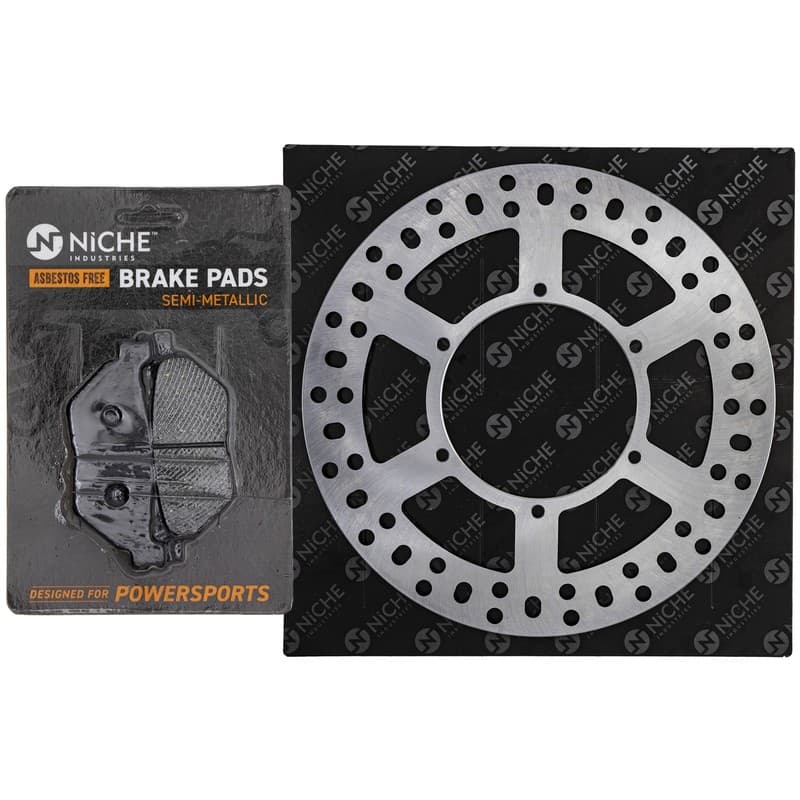 NICHE Rear Brake Rotor Pad Kit for Yamaha 3D8-25806-00-00 Semi Metallic