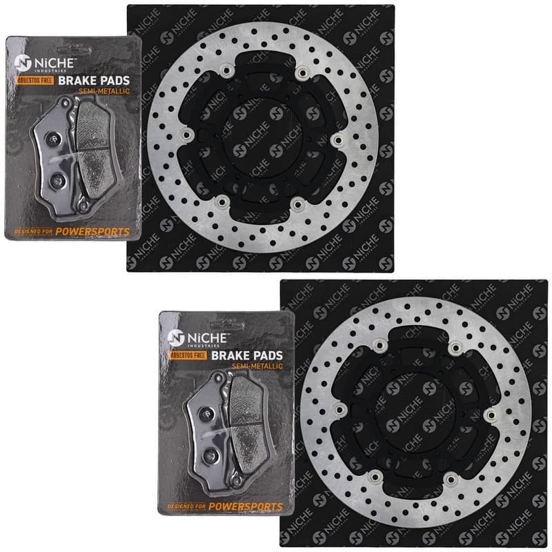 NICHE Front Brake Rotor Pad Kit for BMW 34112345445 34117713131 Semi Metallic