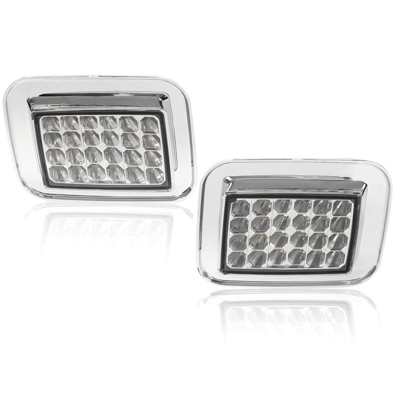 Pair Clear LED Corner Turn Signal Light Parking Lamp For Hummer H2 Base 2003-09