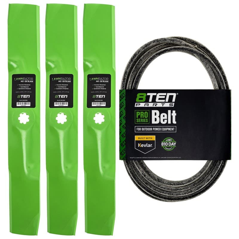 8TEN Blade Belt Kit for John Deere D170 G110 190C LA150 LA175 GX21395 54 Inch