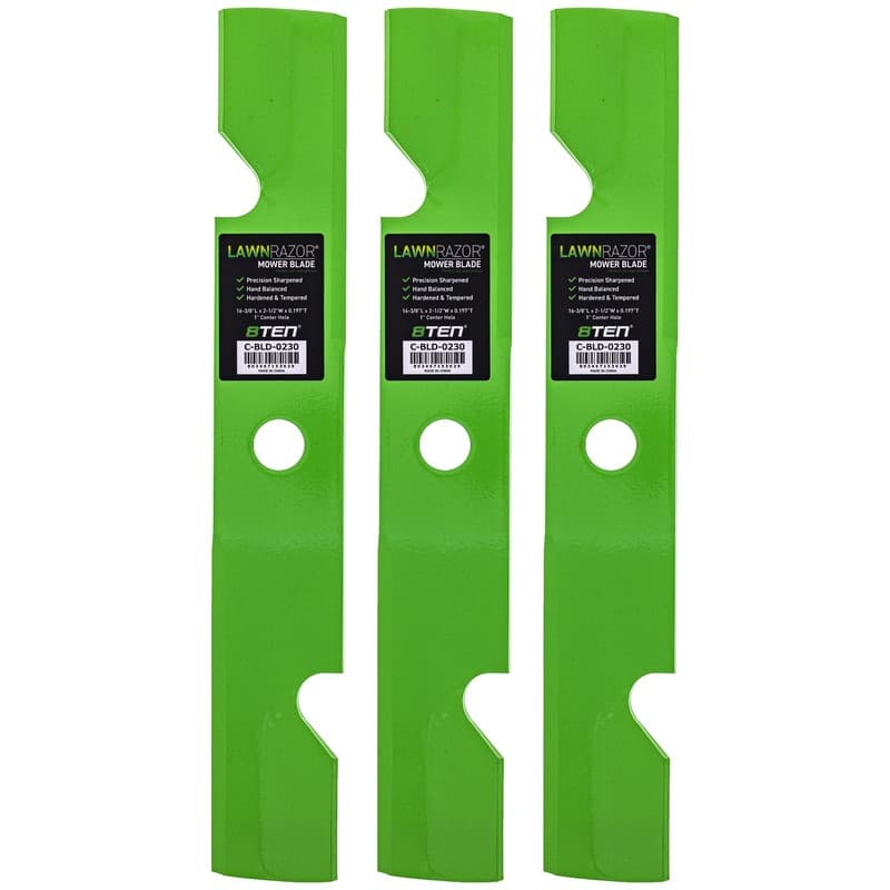LawnRAZOR Blade Exmark Lazer Z 103-6401 48 Inch Deck Notched High Lift 3 Pack