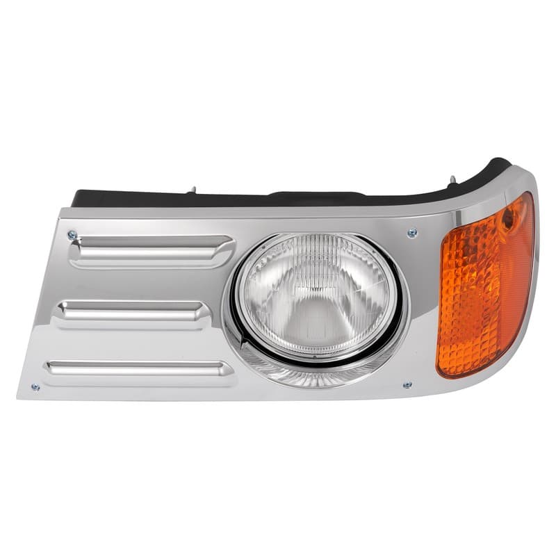 For Mack Granite CV713 Truck Left Chrome Headlight W/Corner Light+Bezel+Bulb