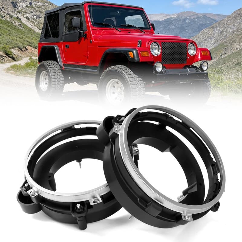 Driver&Passenger Side Headlight Bulb Brackets Bucket For Jeep Wrangler 1997-2006