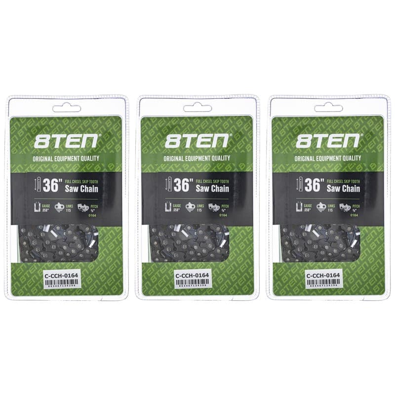Chisel Skip Tooth Chainsaw Chain 36 Inch .058 3/8 115DL for Husqvarna 3 Pack
