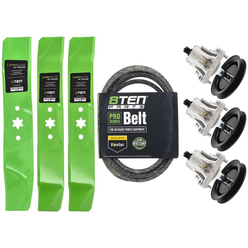 8TEN Blade Spindle Belt Kit for Cub Cadet 46 Inch LT 1045 1046 918-0660 942-0644